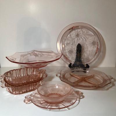 LOT 21M: Vintage Pink Depression Glass & More