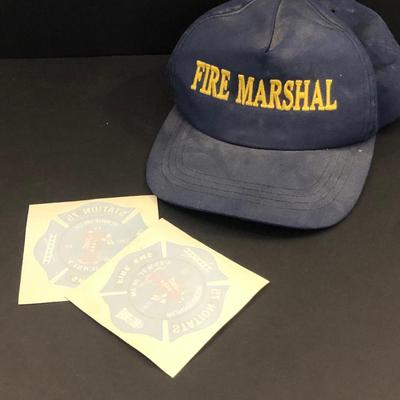 LOT 43M: Loca Firefighter Collection: Throw Blanket, Fire Marshal Hat, Trophy Toppers, 9/11 Stamps , decals, Books & Local Mugs