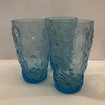LOT 48M: Vintage Beverage Glasses: Amethyst, Blue, Grey