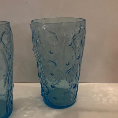 LOT 48M: Vintage Beverage Glasses: Amethyst, Blue, Grey