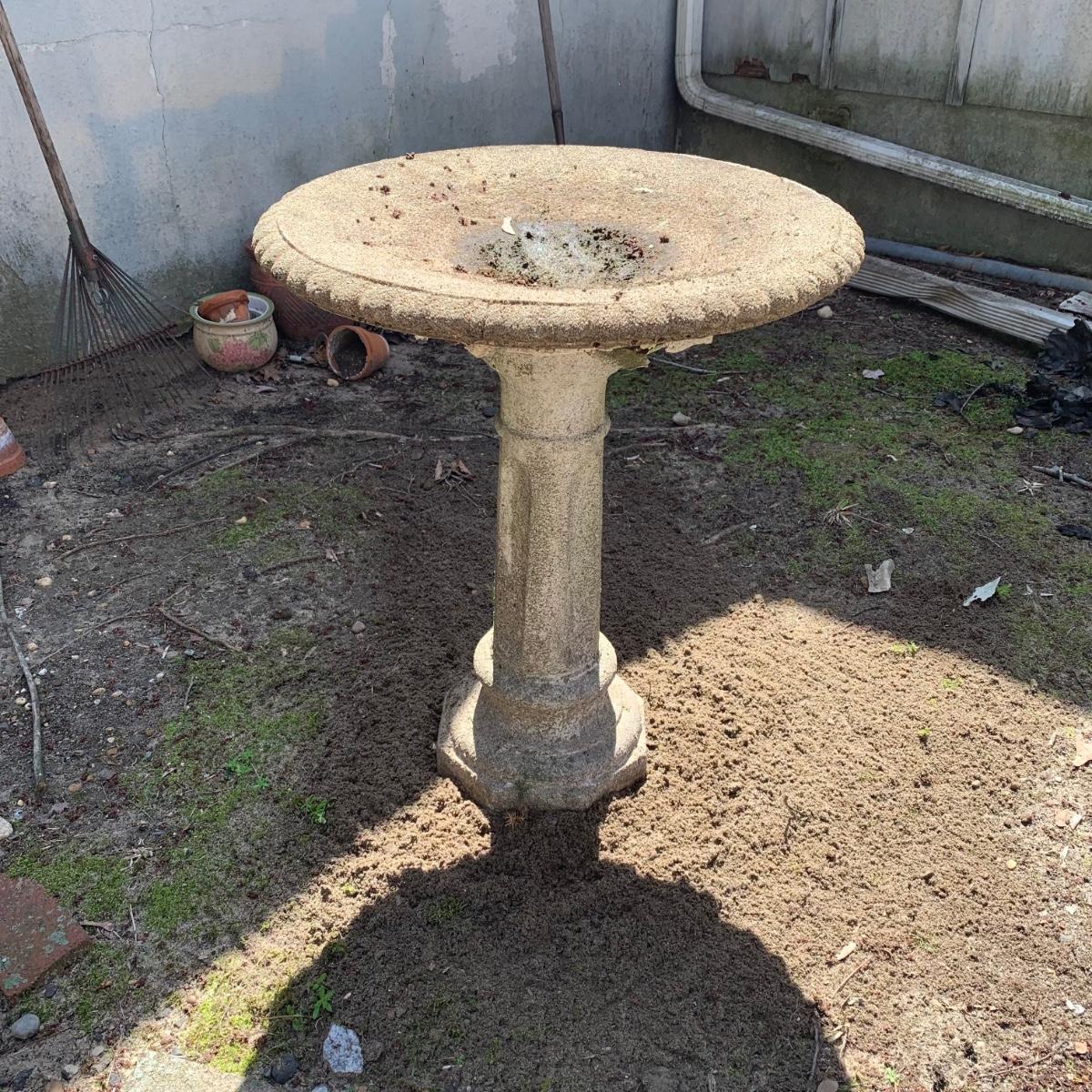 LOT 146R Cement Bird Bath