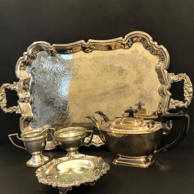 LOT 218M: Mixed Silver Plate Collection: Simeon L. & George H. Rogers Company, Poole & More