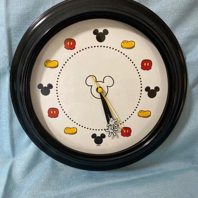 LOT 55C: Mickey Mouse Clock & Santa Goofy Stuffed Animal