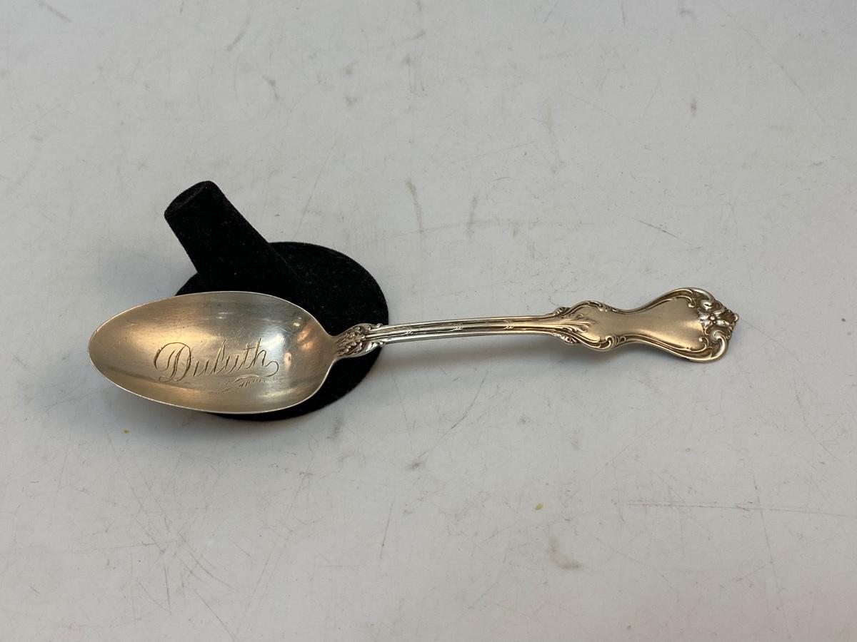 Vintage Antique Sterling Silver Vacation Souvenir Spoon Duluth Engraved