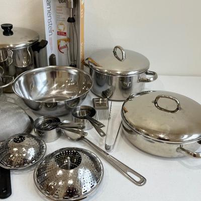 Assorted Stainless Steel Kitchen Ware