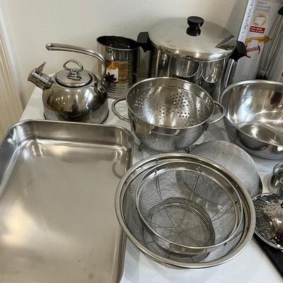 Assorted Stainless Steel Kitchen Ware