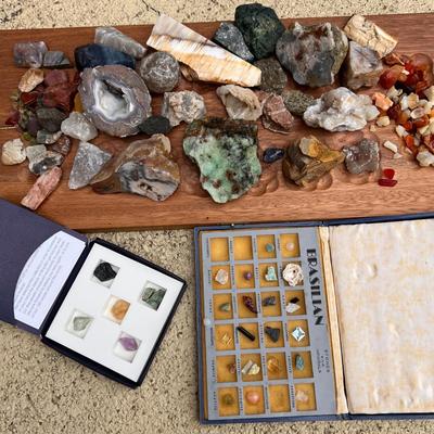 Lot of Geodes, Semi Precious Stones, Rocks, Crystals - Incl. Aquamarine, Amethyst, Opal