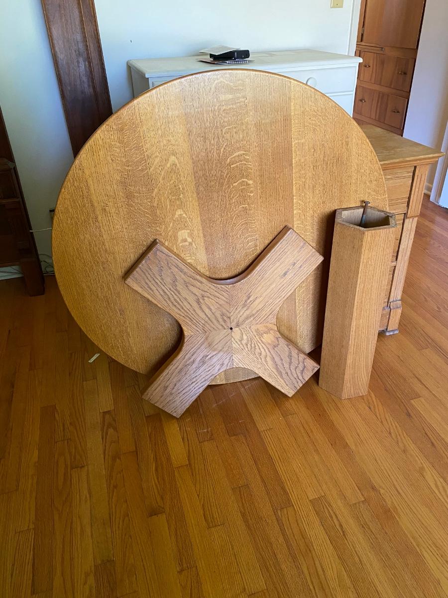 Oak Wood Pedestal Table