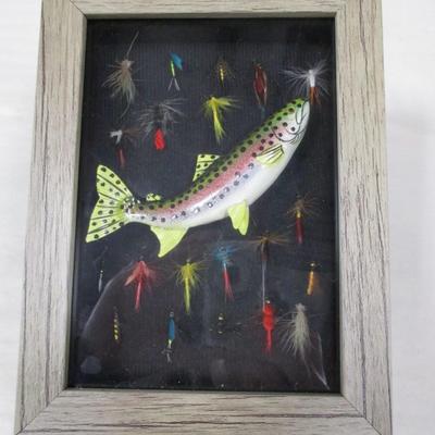 Shadow Box of Colorful Fishing Lures