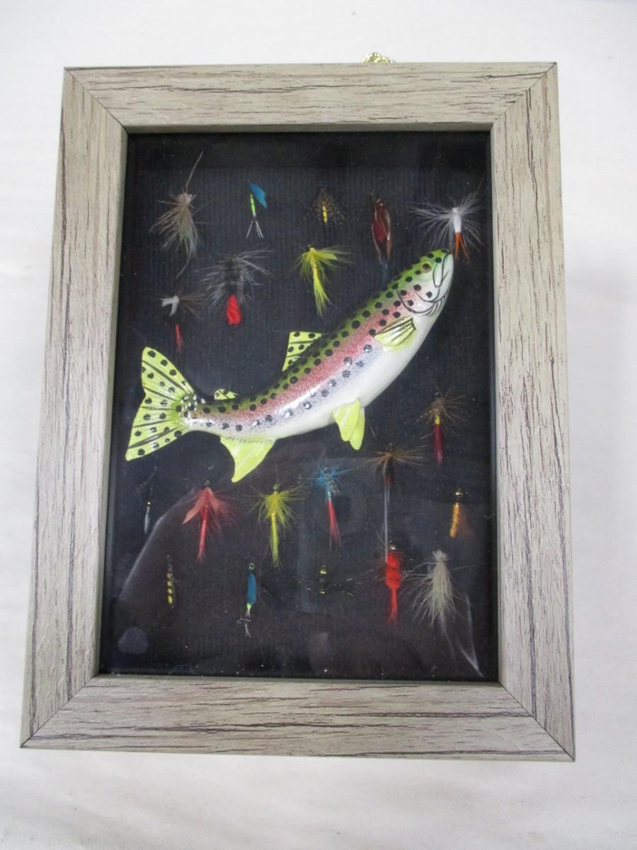 Shadow Box of Colorful Fishing Lures