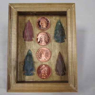 Native American Indian Head .999 Ounce Copper Rounds in Shadow Box
