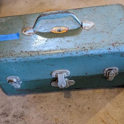 Vintage Simonsen Metal Products Co. Tackle Tool Box,Contents Included!