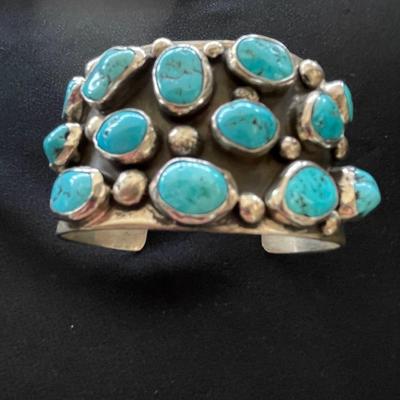 CHIMNEY BUTTE TURQUOISE STERLING CUFF BRACELET