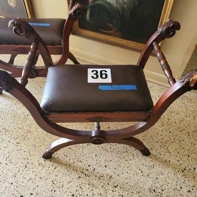 2 Leather Benches