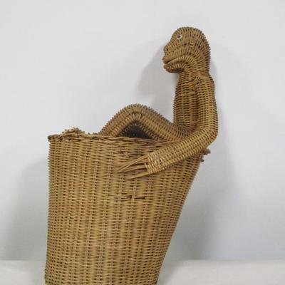 Wicker Weave Basket with Figural Accent