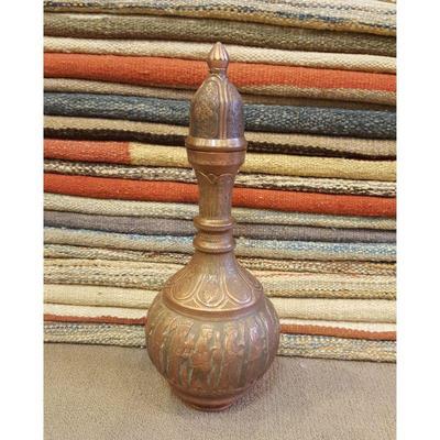 Antique 60 to 80 years old Persian engraved vase / Ghalamzani. estimate Value over $5000
