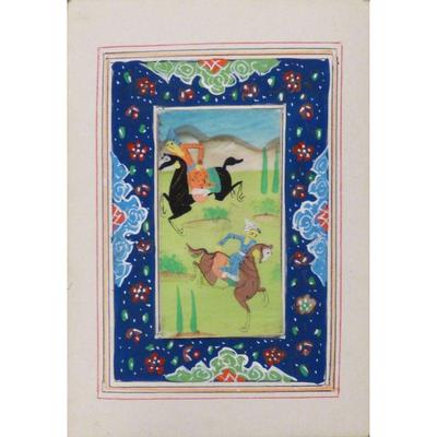 Hand Made Persian Miniature painting on plastic / Paper 7" X 9.5", Market Value $470
