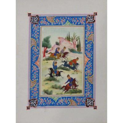 Hand Made Persian Miniature painting on plastic / Paper 7" X 9.5", Market Value $470