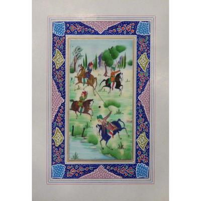 Hand Made Persian Miniature painting on plastic / Paper 7" X 9.5", Market Value $470
