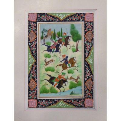 Hand Made Persian Miniature painting on plastic / Paper 7" X 9.5", Market Value $470