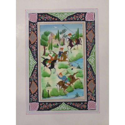Hand Made Persian Miniature painting on plastic / Paper 7" X 9.5", Market Value $470