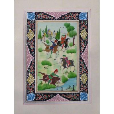 Hand Made Persian Miniature painting on plastic / Paper 7" X 9.5", Market Value $470