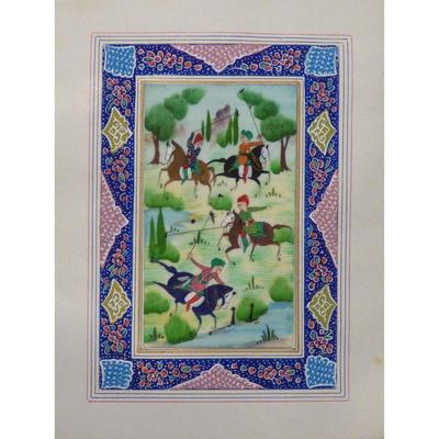 Hand Made Persian Miniature painting on plastic / Paper 7" X 9.5", Market Value $470