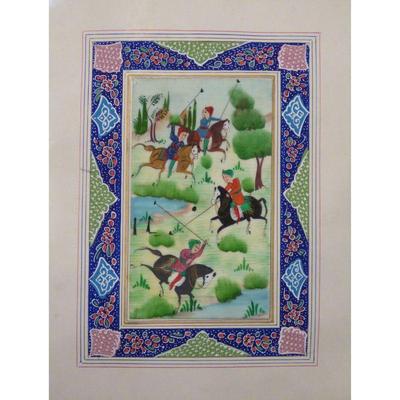 Hand Made Persian Miniature painting on plastic / Paper 7" X 9.5", Market Value $470