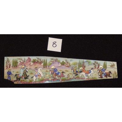 Antique Persian Miniature on Bone Painting Fine Art Handmade about 9" X 2", Market Value over than $450
