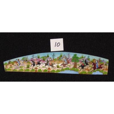 Antique Persian Miniature on Bone Painting Fine Art Handmade about 9" X 2", Market Value over than $450