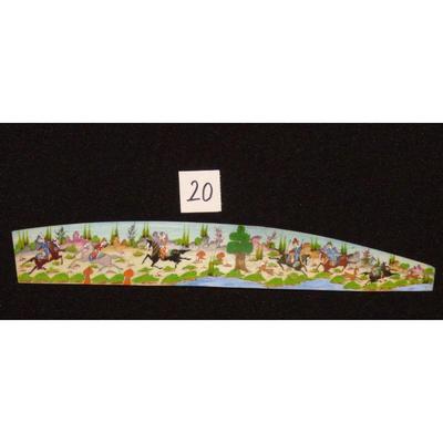 Antique Persian Miniature on Bone Painting, Fine Art Handmade, about 9" X 2", Market Value over than $450