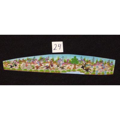 Antique Persian Miniature on Bone Painting, Fine Art Handmade, about 9" X 2", Market Value over than $450