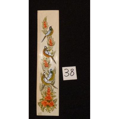 Antique Persian Miniature on Bone Painting, Fine Art Handmade, about 9" X 2", Market Value over than $450