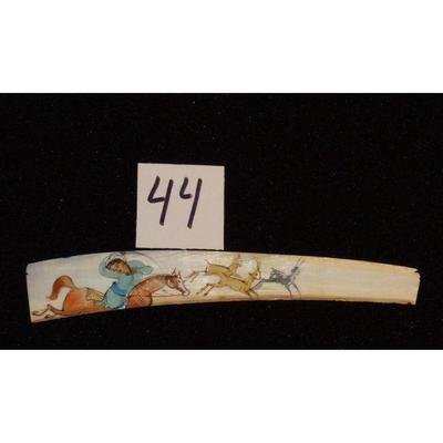 Antique Persian Miniature on Bone Painting, Fine Art Handmade, about 6" X 2", Market Value over than $450