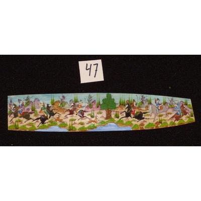 Antique Persian Miniature on Bone Painting, Fine Art Handmade, about 7" X 3", Market Value over than $450
