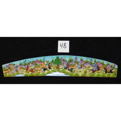 Antique Persian Miniature on Bone Painting, Fine Art Handmade, about 7" X 3", Market Value over than $450