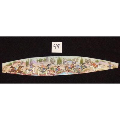 Antique Persian Miniature on Bone Painting, Fine Art Handmade, about 8" X 3", Market Value over than $450