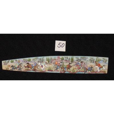 Antique Persian Miniature on Bone Painting, Fine Art Handmade, about 8" X 3", Market Value over than $450