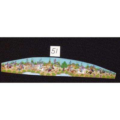 Antique Persian Miniature on Bone Painting, Fine Art Handmade, about 8" X 3", Market Value over than $450