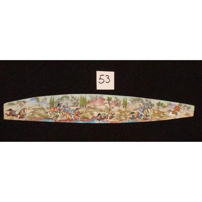 Antique Persian Miniature on Bone Painting, Fine Art Handmade, about 8" X 3", Market Value over than $450
