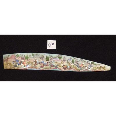Antique Persian Miniature on Bone Painting, Fine Art Handmade, about 8" X 3", Market Value over than $450