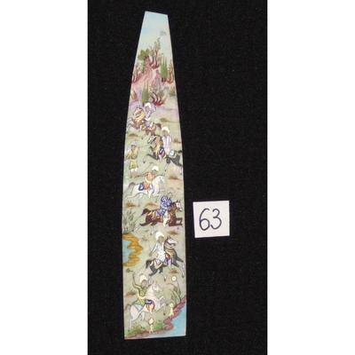 Antique Persian Miniature on Bone Painting, Fine Art Handmade, about 8" X 3", Market Value over than $450