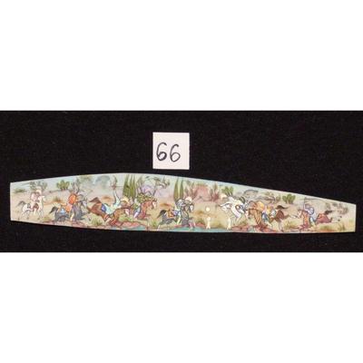 Antique Persian Miniature on Bone Painting, Fine Art Handmade, about 8" X 3", Market Value over than $450