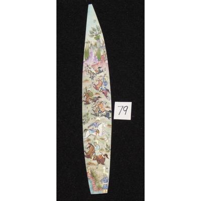 Antique Persian Miniature on Bone Painting, Fine Art Handmade, about 8" X 3", Market Value over than $450