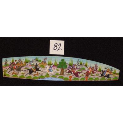 Antique Persian Miniature on Bone Painting, Fine Art Handmade, about 8" X 3", Market Value over than $450