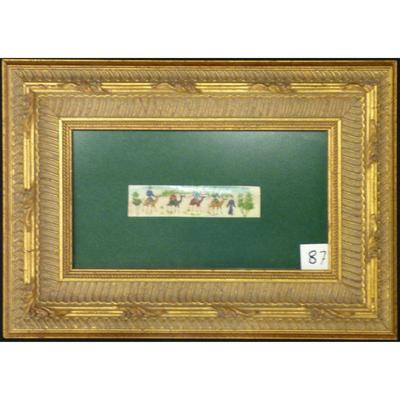 Antique Persian Antique Miniature on Bone Painting, Fine Art Handmade -9" X 11", Market Value $900