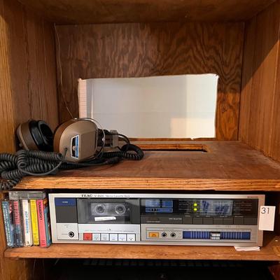 Vintage TEAC V-350C Stereo Cassette Deck + Koss Headphones