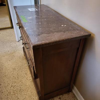 Hand Painted Marble Top Cabinet