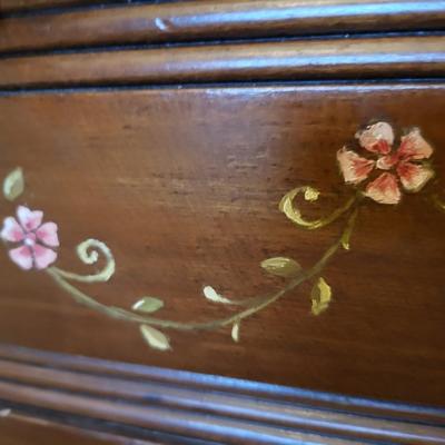 Hand Painted Marble Top Cabinet