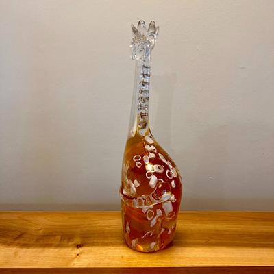 Vintage MCM Crystal Clear Industries Amber Giraffe Figurine